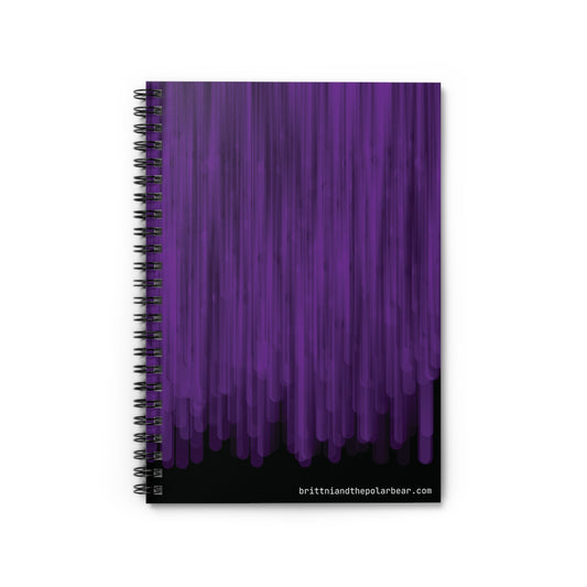 Spiral Notebook with Rule Lined Paper - raven violet