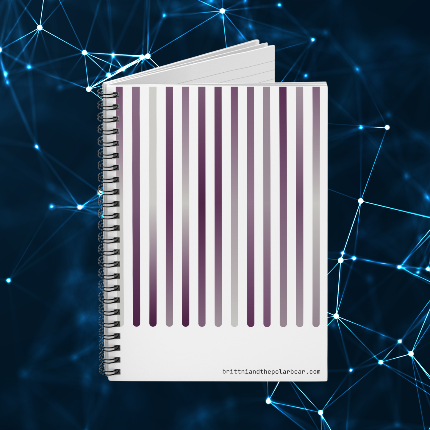 Spiral Notebook with Rule Lined Paper - amethyst silver