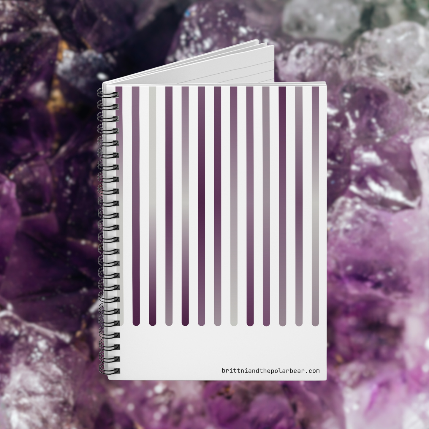 Spiral Notebook with Rule Lined Paper - amethyst silver