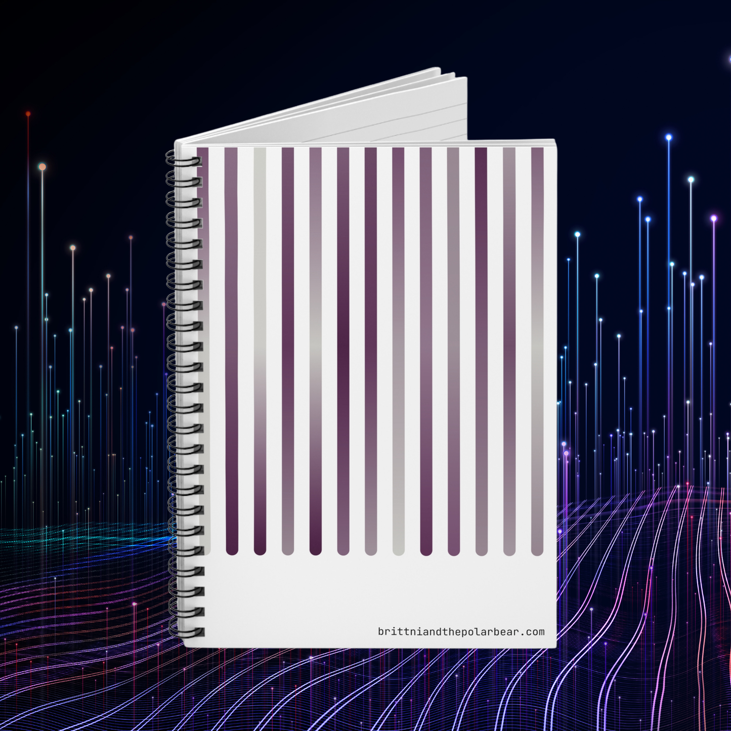 Spiral Notebook with Rule Lined Paper - amethyst silver