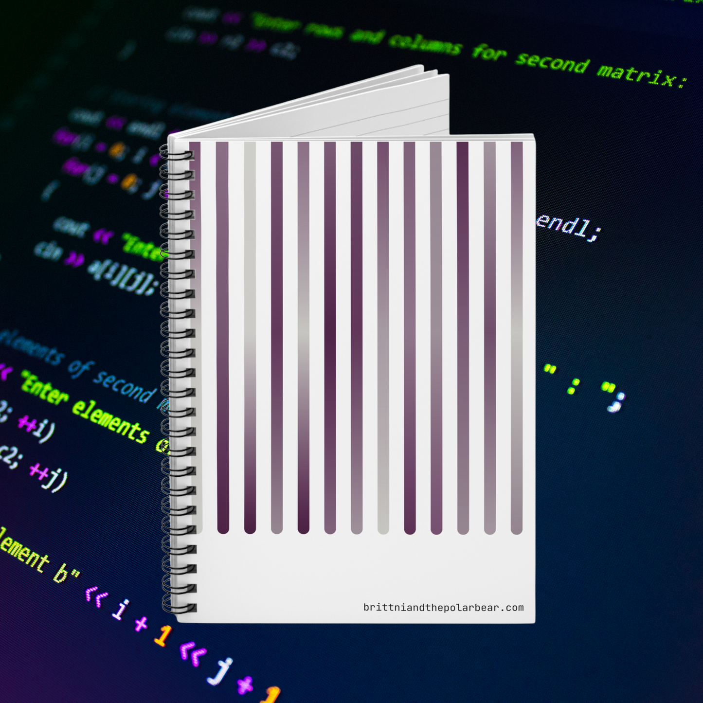 Spiral Notebook with Rule Lined Paper - amethyst silver