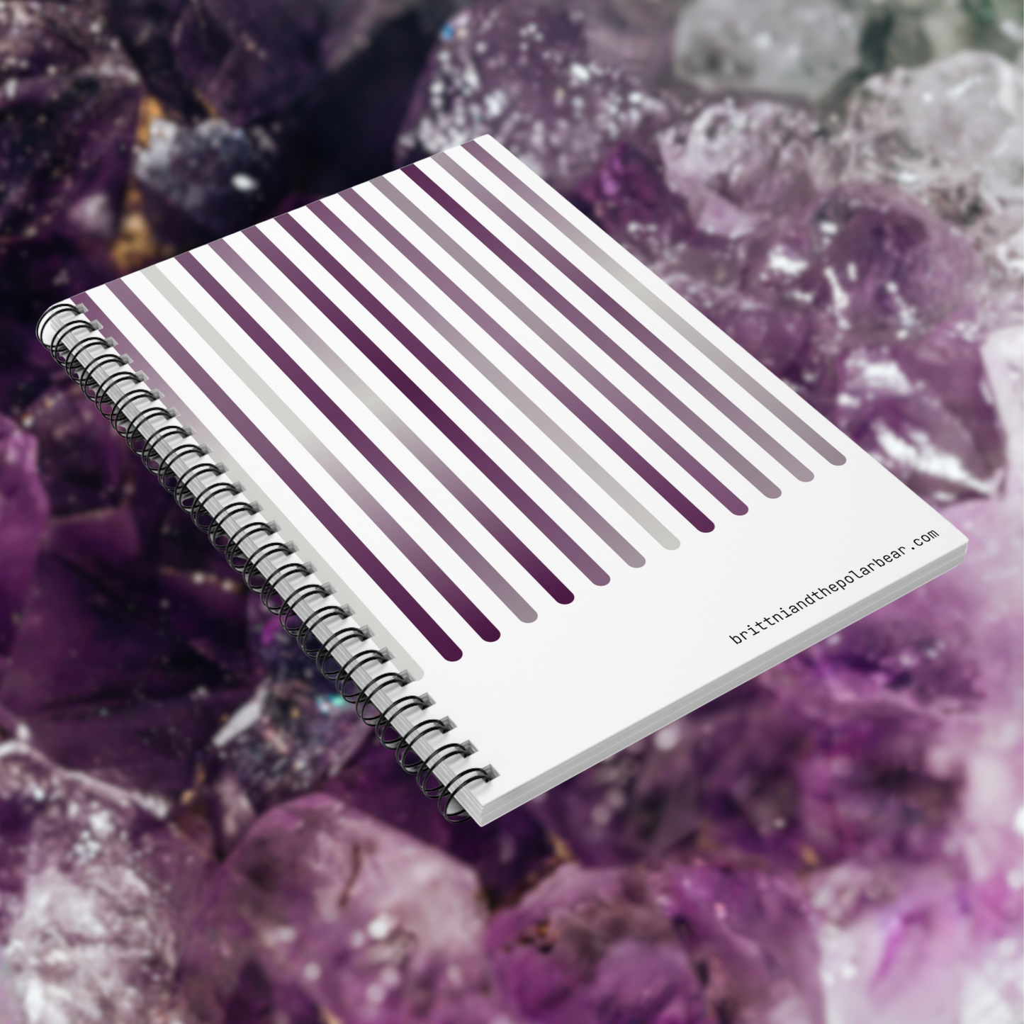 Spiral Notebook with Rule Lined Paper - amethyst silver