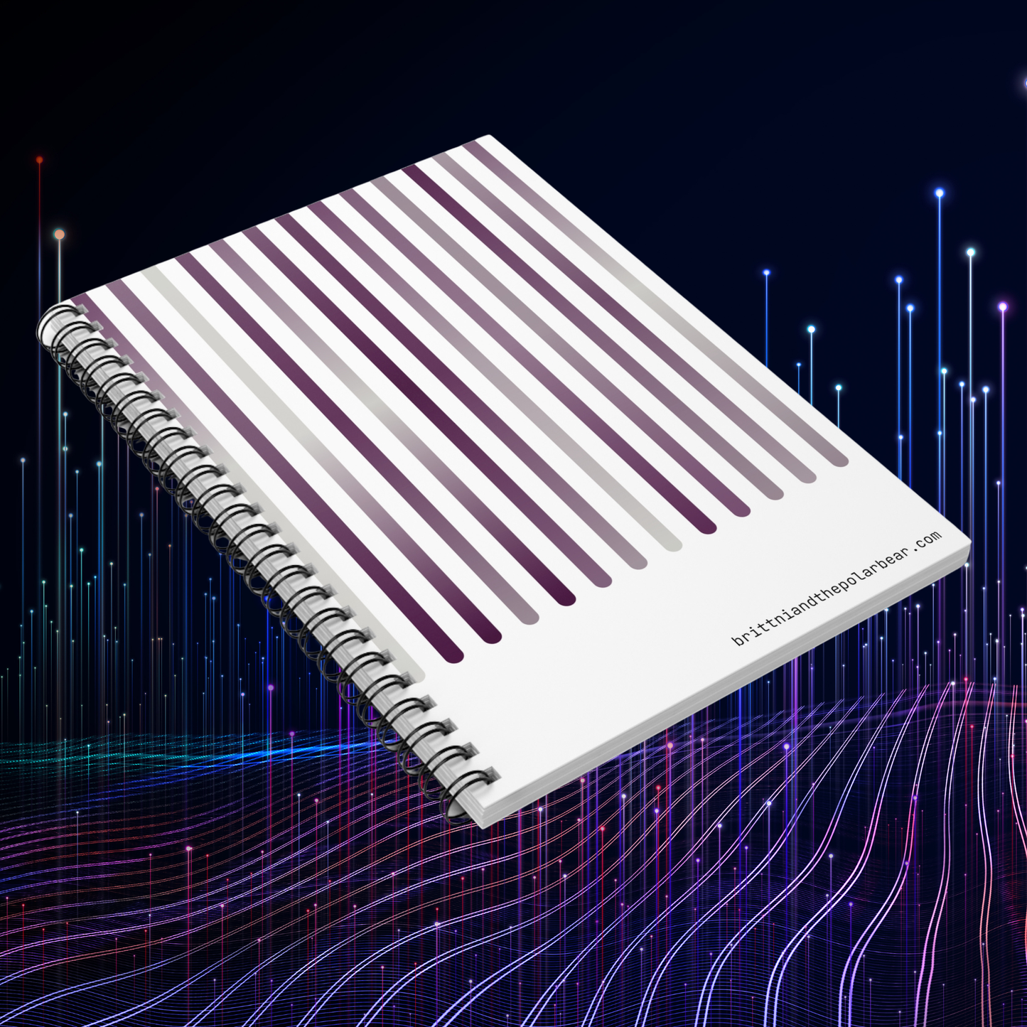 Spiral Notebook with Rule Lined Paper - amethyst silver