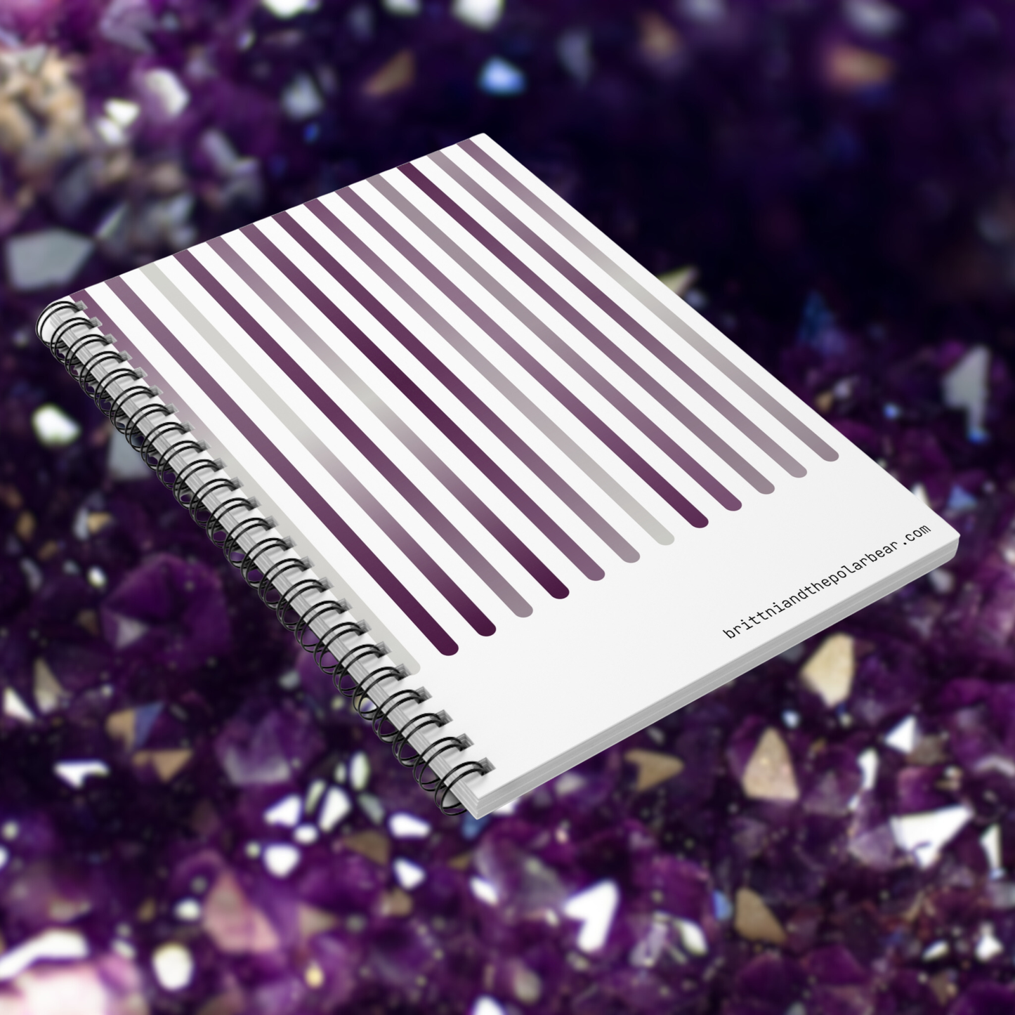 Spiral Notebook with Rule Lined Paper - amethyst silver