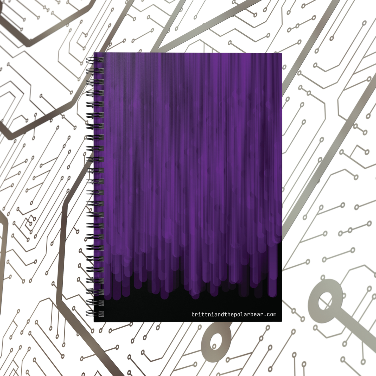 Spiral Notebook with Rule Lined Paper - raven violet