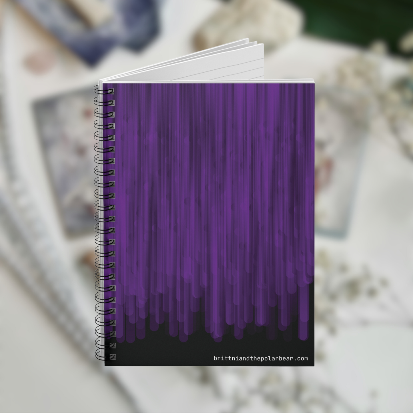 Spiral Notebook with Rule Lined Paper - raven violet