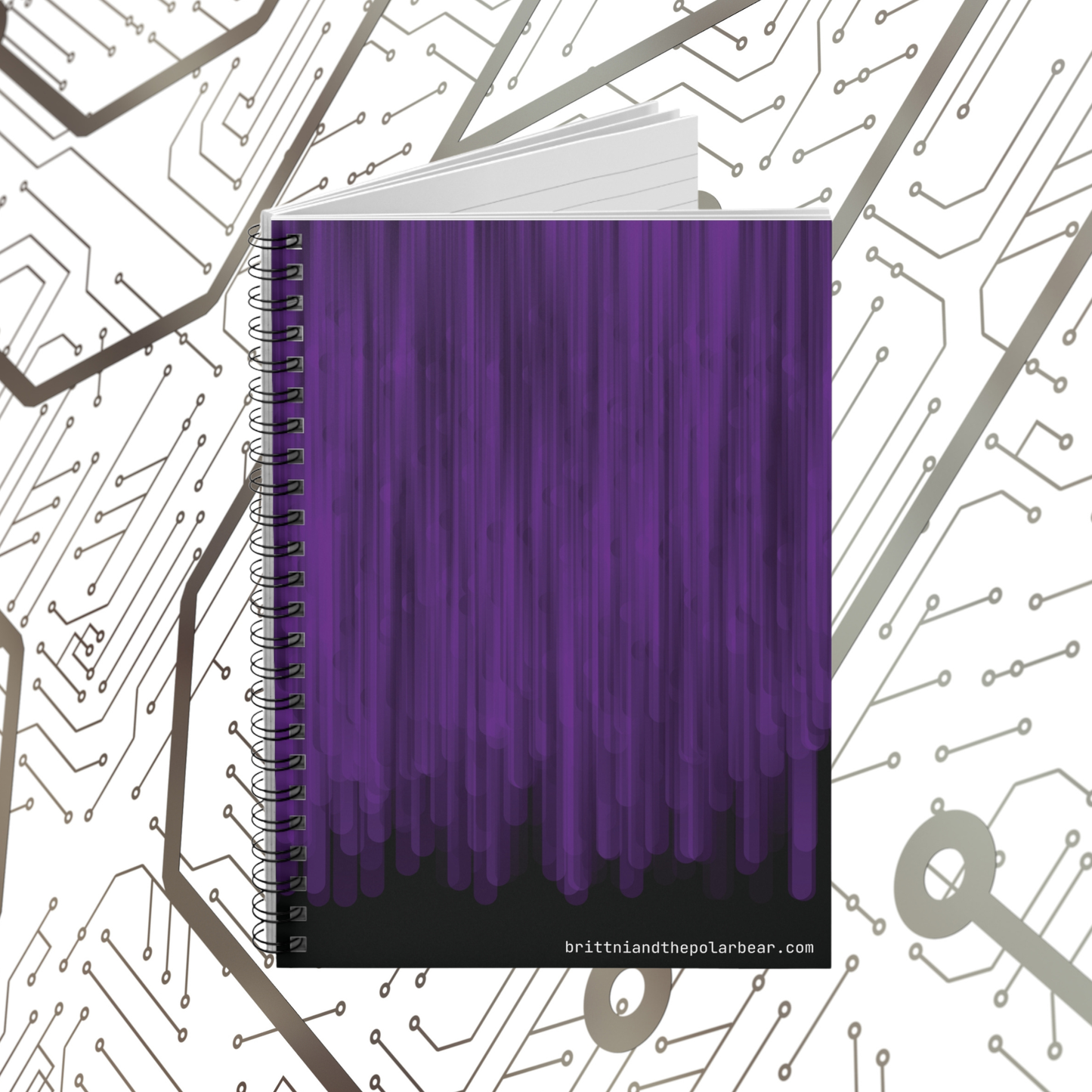 Spiral Notebook with Rule Lined Paper - raven violet