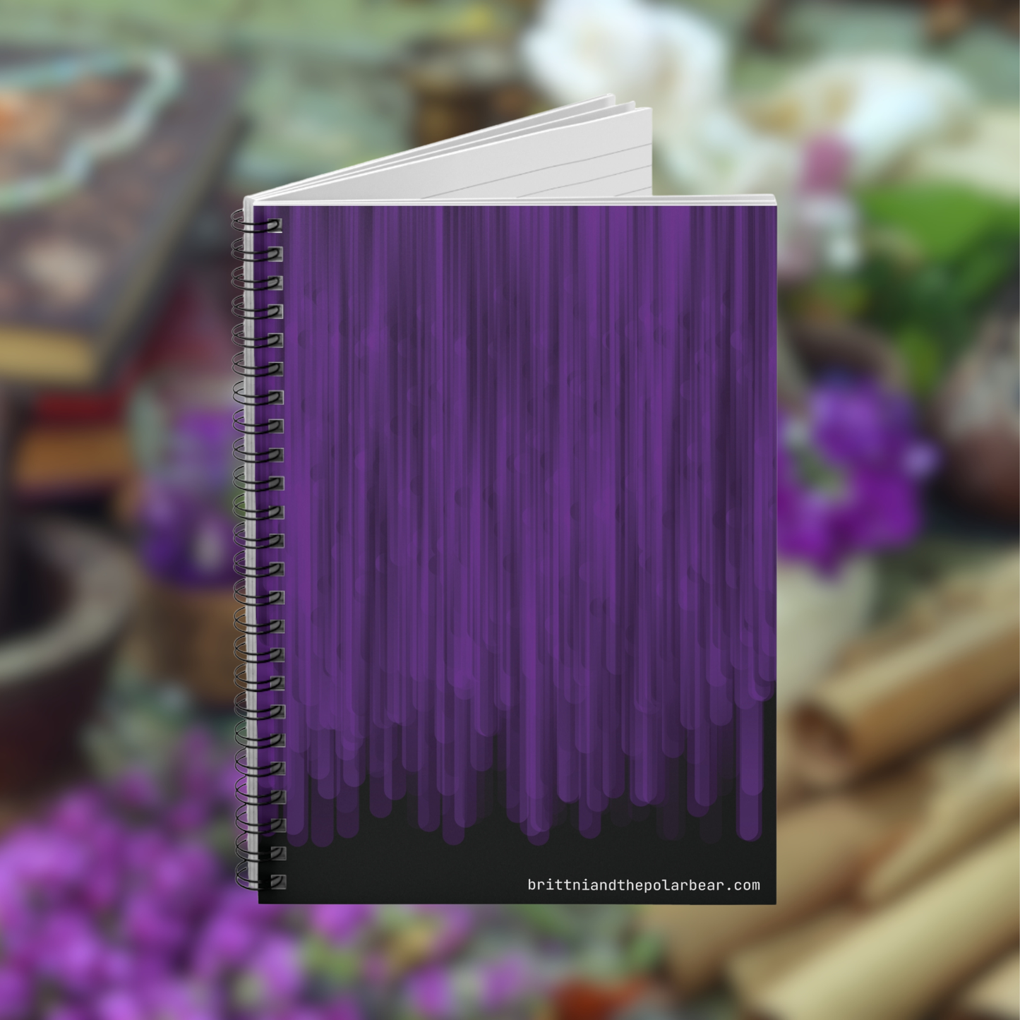 Spiral Notebook with Rule Lined Paper - raven violet