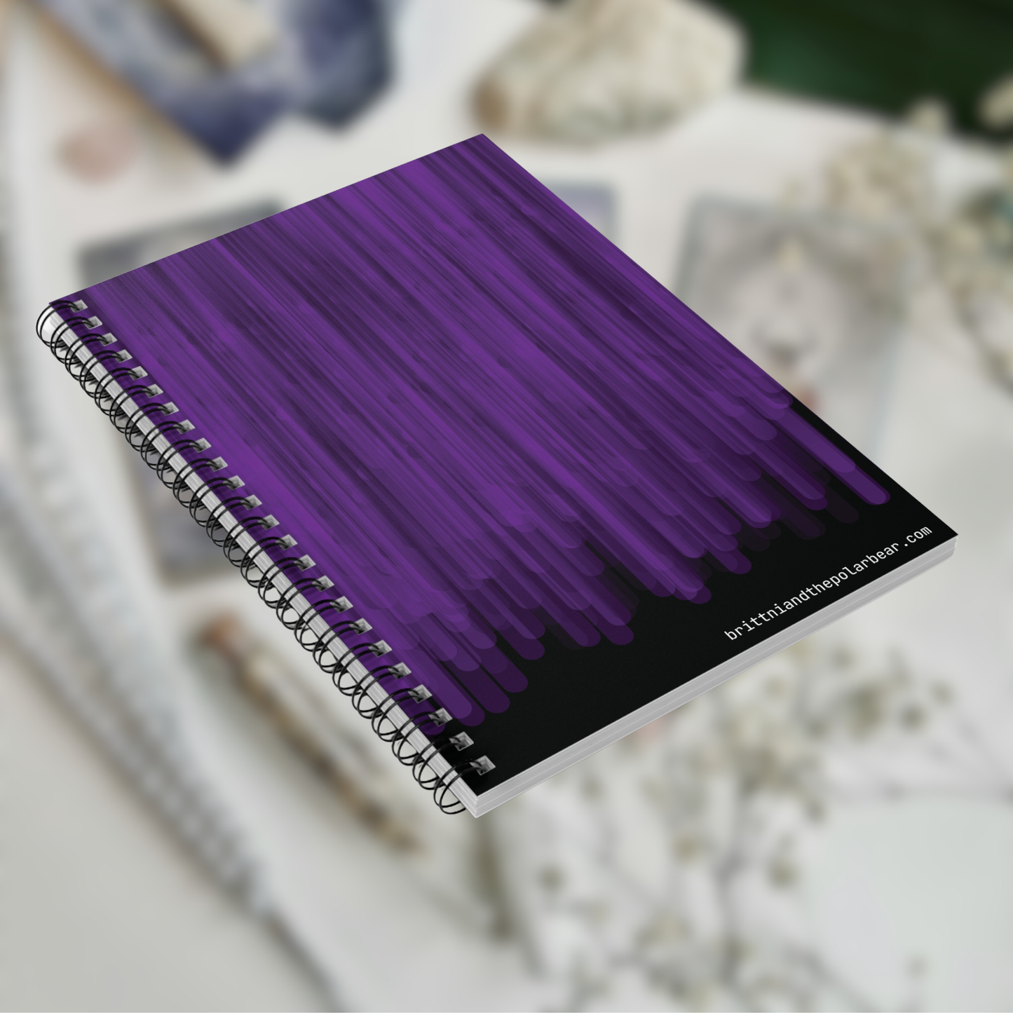 Spiral Notebook with Rule Lined Paper - raven violet