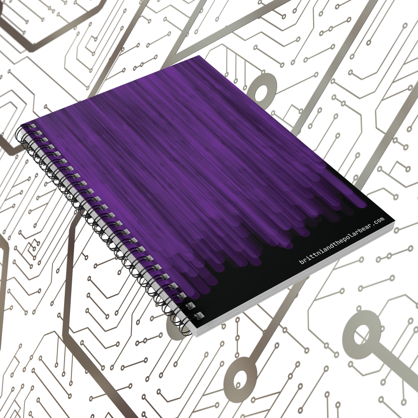 Spiral Notebook with Rule Lined Paper - raven violet