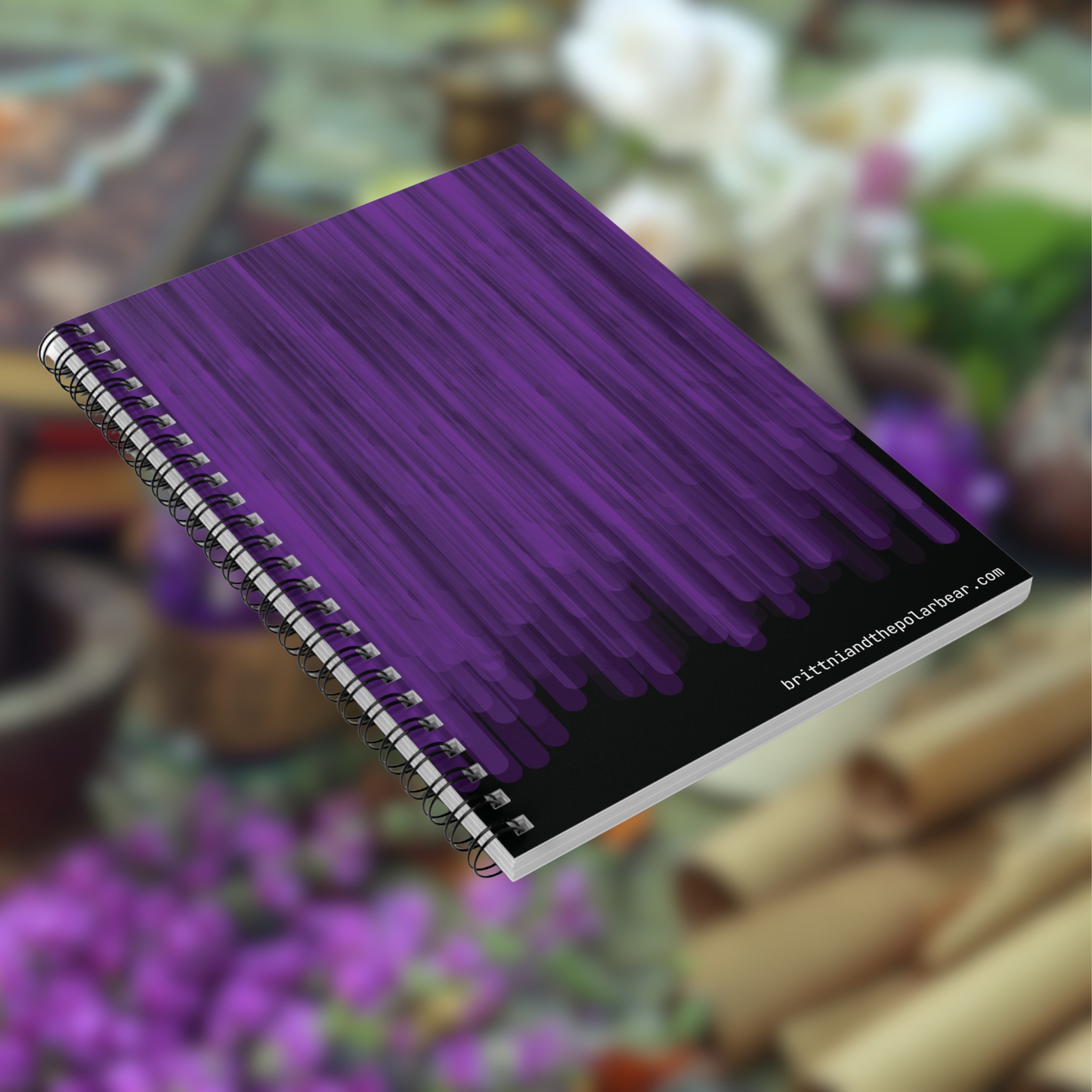Spiral Notebook with Rule Lined Paper - raven violet