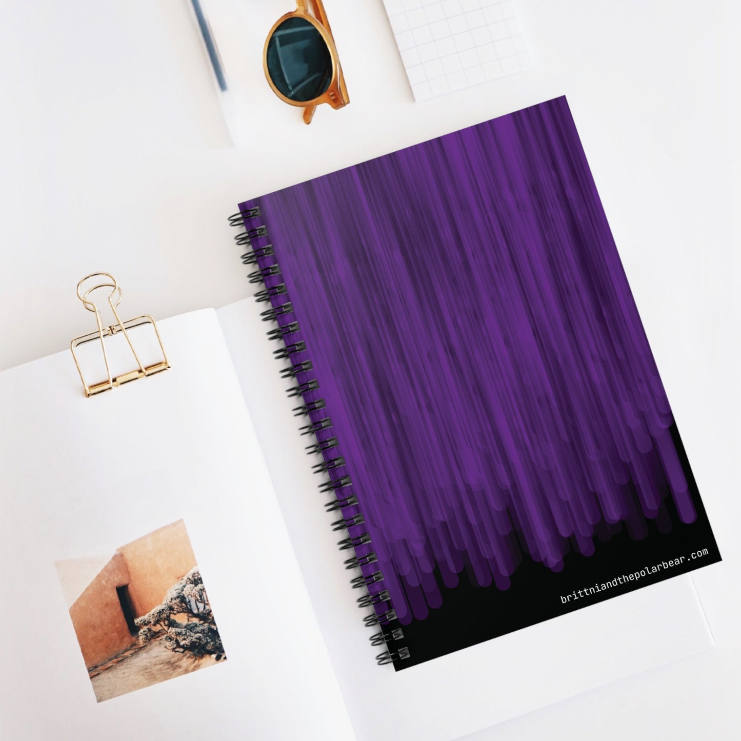Spiral Notebook with Rule Lined Paper - raven violet