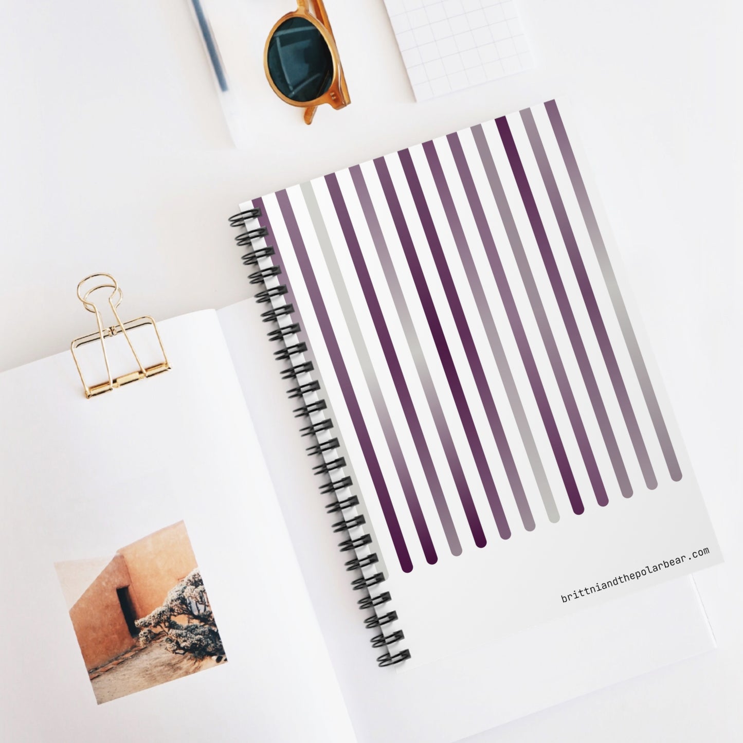 Spiral Notebook with Rule Lined Paper - amethyst silver