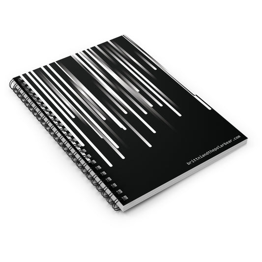 Spiral Notebook with Rule Lined Paper - black & white & shadow