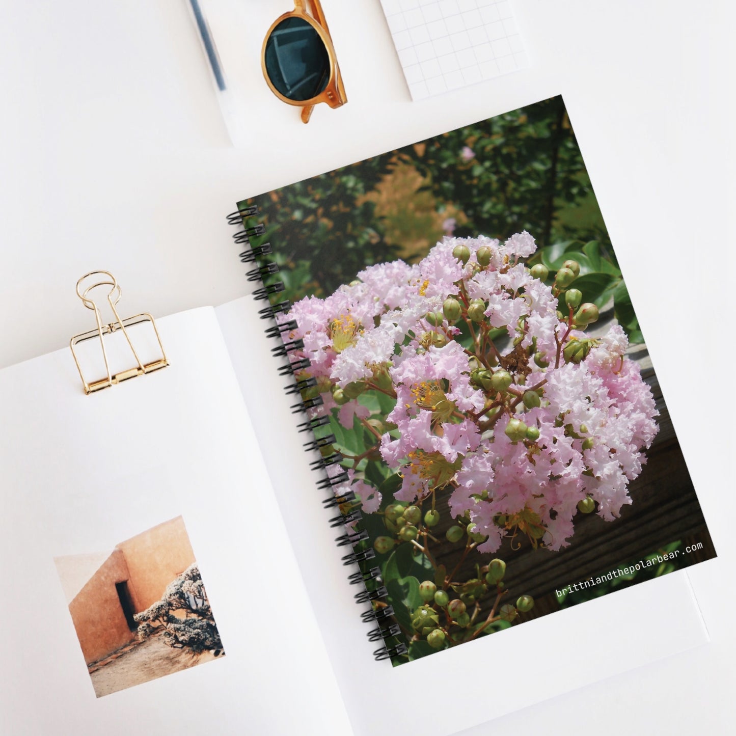 Spiral Notebook with Rule Lined Paper - flowers on the porch