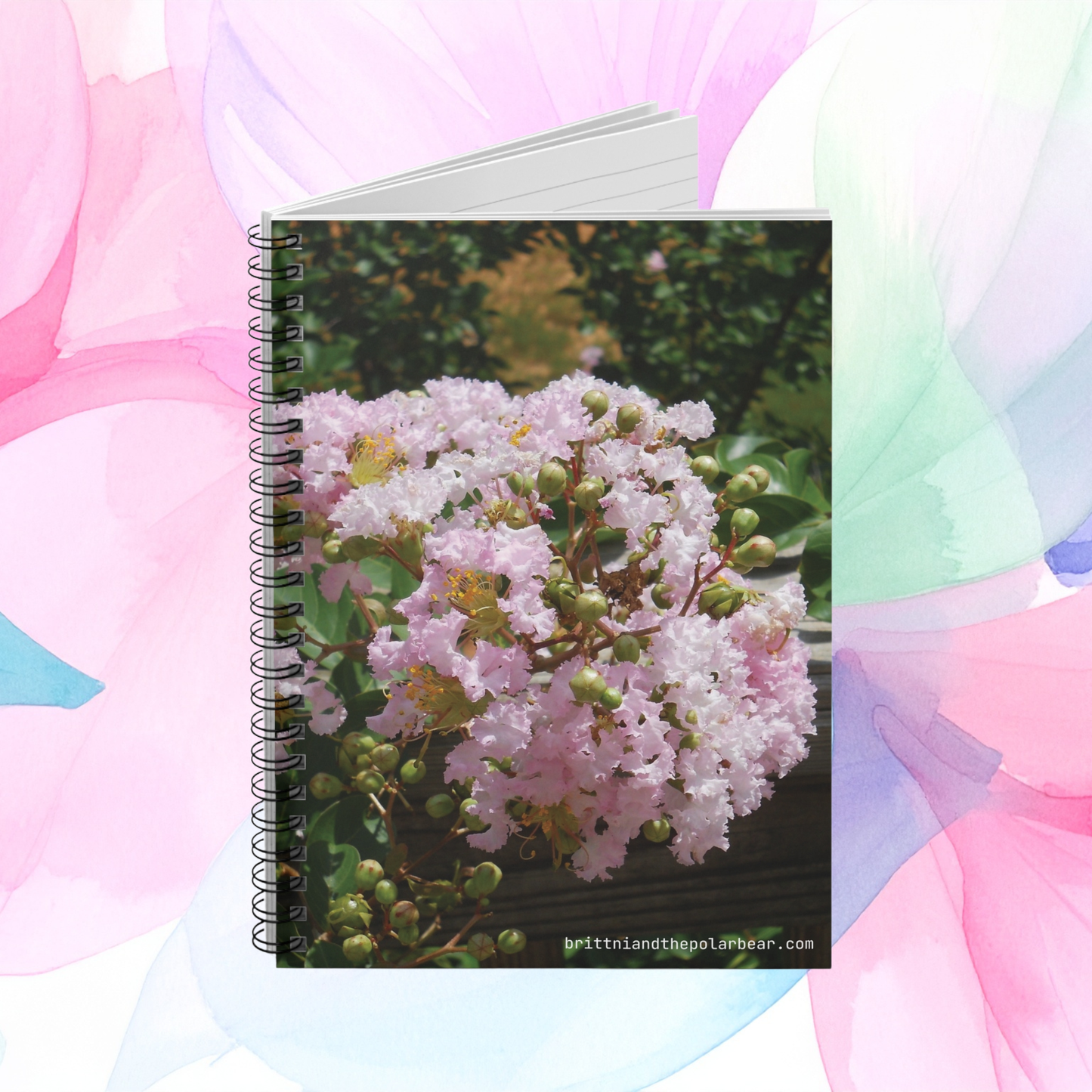 Spiral Notebook with Rule Lined Paper - flowers on the porch