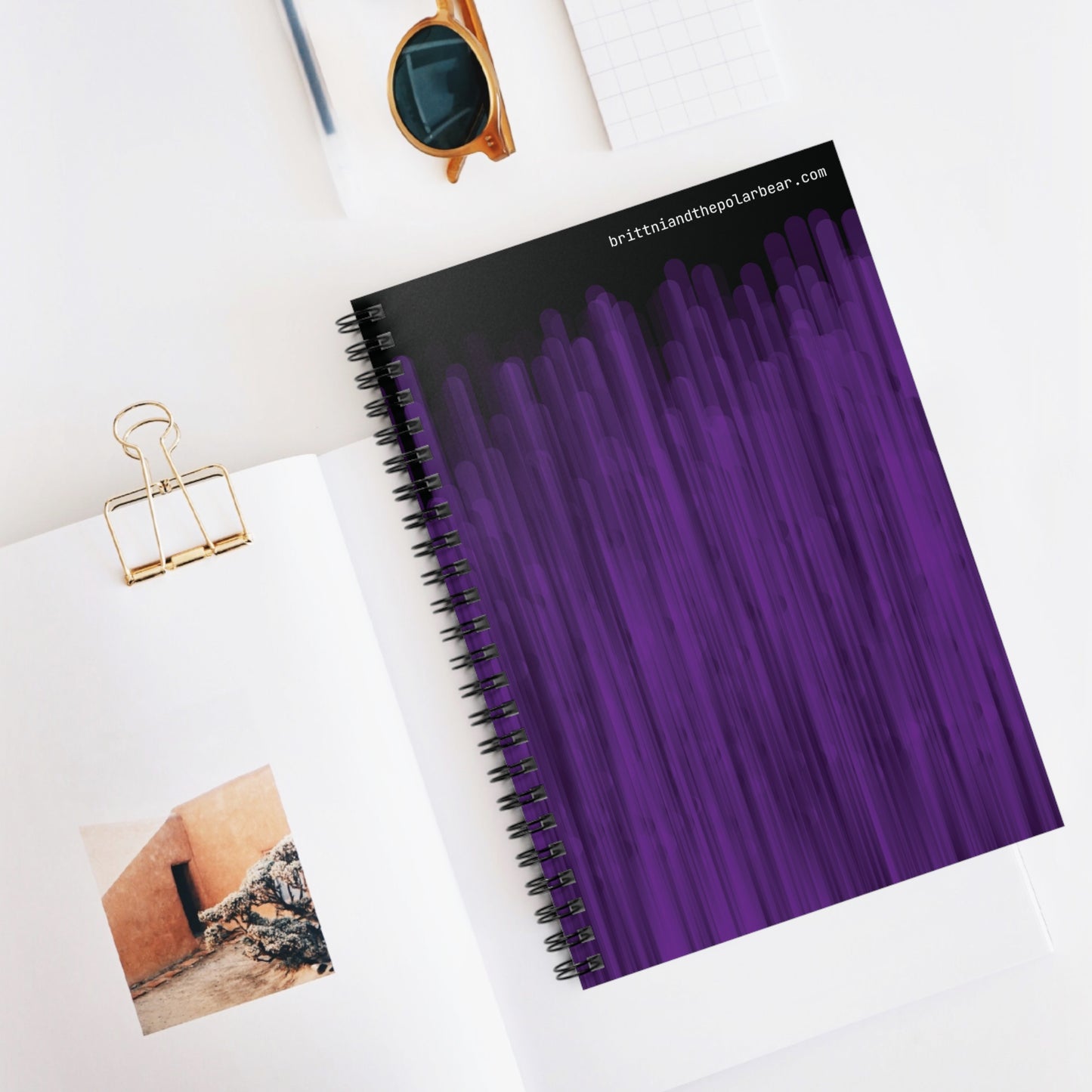 Spiral Notebook with Rule Lined Paper - raven violet